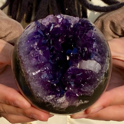 1.32LB Natural Amethyst Opening Smile Cave Quartz Carving Crystal Healing - 第 1/11 張圖片