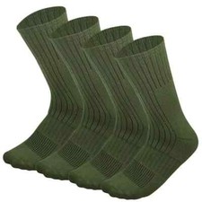 4 Pairs Men Army Military Boot Socks Combat Tactical Trekking Green 10-13 13-15
