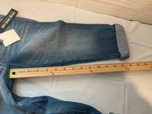Gap Kids 1969 Jeans Girls 6 R Skinny Blue denim Crop and roll Adjustable NEW - Picture 13 of 13