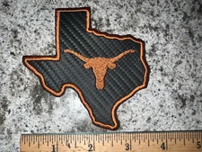 CUSTOM MADE Embroidered Texas Longhorn Carbon Fiber Patch Iron On and/or Sew On