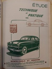 REVUE TECHNIQUE SIMCA Vedette MONTE CARLO VENDOME V8 3.9 Rta Simca Vedett Comete
