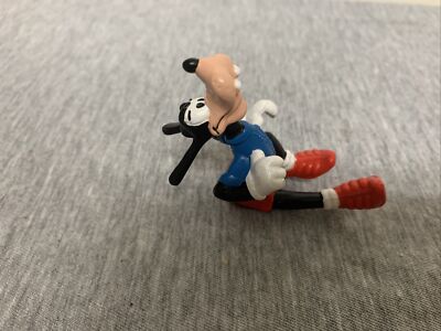 Vintage 1998 Hand Painted Disney Bullyland PVC Goofy Bicycle  Figure