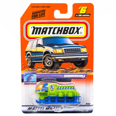 Matchbox #6 Submersible Green Ocean Explorer Series 2000 New On Card