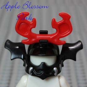 LEGO Ninjago WARRIOR HELMET Ninja Army Minifig Black Chin Guard Red Horns 70503