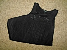 Dressbarn Woman 12 Little Black Sleeveless Balloon Hem Sparkle Dress Scoop Neck