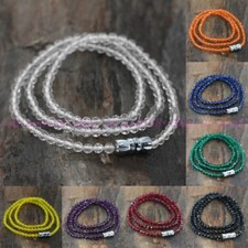 Faceted 3mm Bright Multi-Color Spinel Crystal Round Gems Beads Necklace 18''