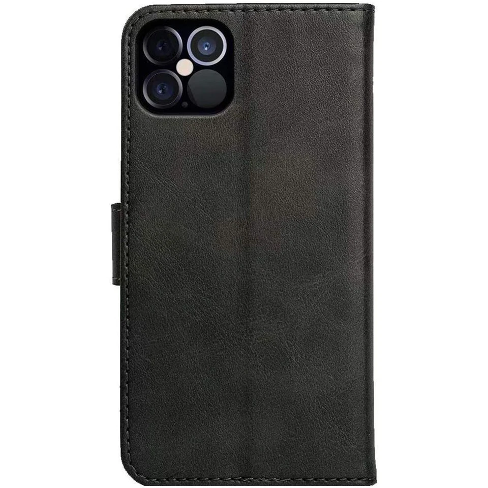 Coque Etui Flip Noir pour iPhone 14 Pro 12 13 Pro Max 6/7/8/Plus/XS/XR/11 Pro - Photo 2/4