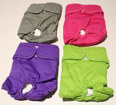 Luxja Dog Puppy Diaper SMALL Washable Reusable Sanitary Elderly 4pk