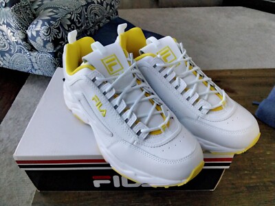 Men's Fila Disruptor 2 X Ray Tracer ''White/Buttercup'' 1FM00670 136#