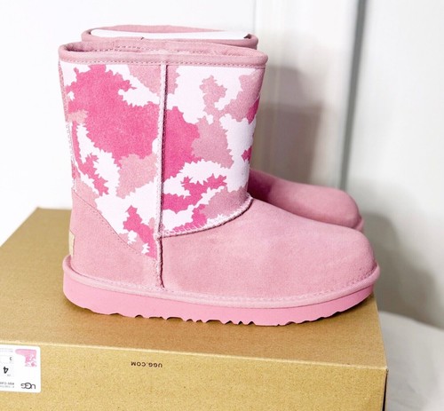 NEW UGG Classic Jagged Came Snow/Winter Boot Pink Kids/Youth Sz 4 NIB - Picture 3 of 7