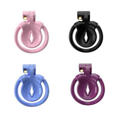 Male Flat chastity cage device locks anti-cheat belt with 5 rings