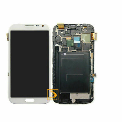For Samsung Galaxy Note 2 N7100 LCD Display Touch Screen Assembly Frame White #6