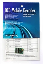 Soundtraxx 852005 MC1H104P21 21 Pin DCC Mobile Decoder | $5 Offer