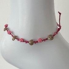 Pink Anklet Ankle Bracelet Foot Chain Womens Girls Ladies Shell Beaded Jewellery