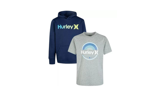 Hurley 2 Pieces Set Boys Hoodie T-shirt Size 5-6 , 7-8, 10-12, 14-16, 18-20 - Picture 5 of 27