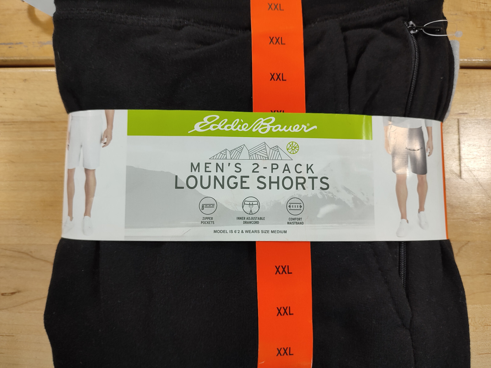 Men Eddie Bauer French Black Gray Terry Soft Comfort Lounge Sleep