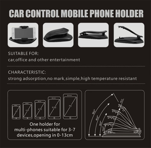 Car 3in-7in Phone Stand Holder Clip Accessories For Dashboard Mount Adjustable - Photo 8 sur 12