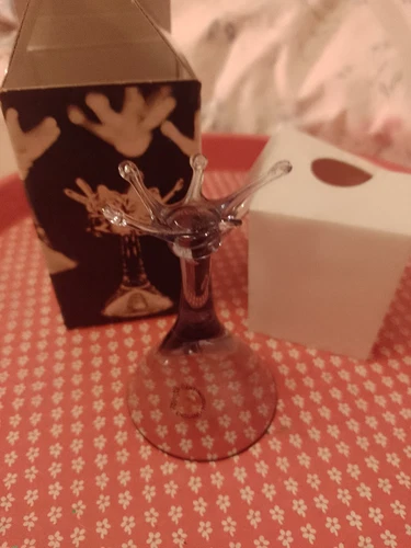 Dartington Glass Ring Tree  Indigo Colour Boxed 