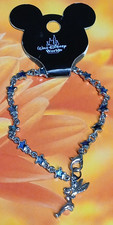 Vintage Disney Tinkerbell and Blue Stars Silver Tone Bracelet