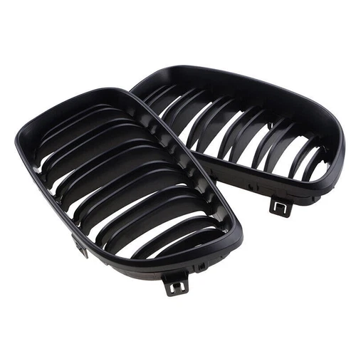 For BMW E81 E82 E87 E88 2008-11 Matte/Gloss Black Dual Slat Front Bumper Grille - Picture 18 of 18