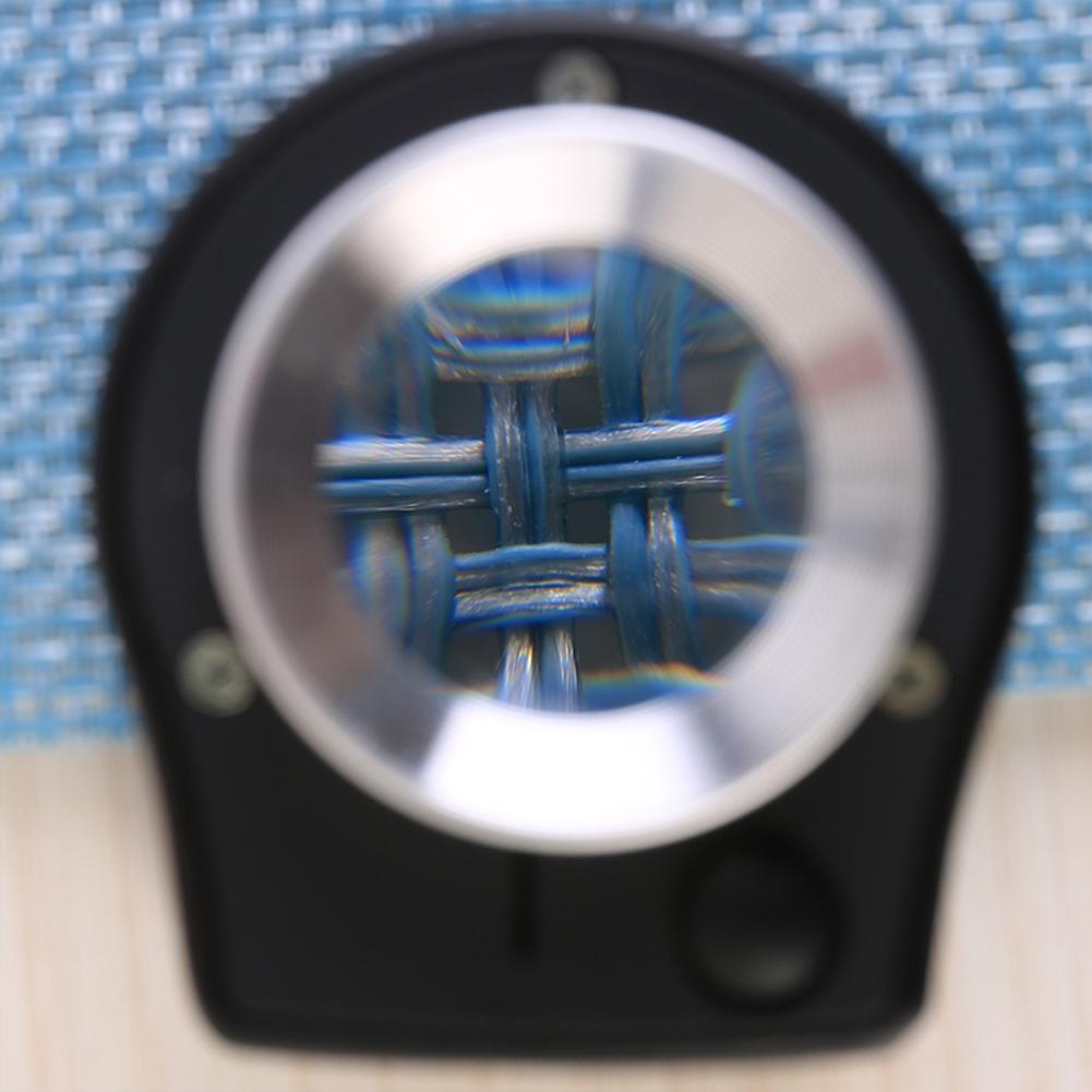 30X Optical Glass Lens 6LED Full Metal Folding Linen Tester Loupe Magnifier