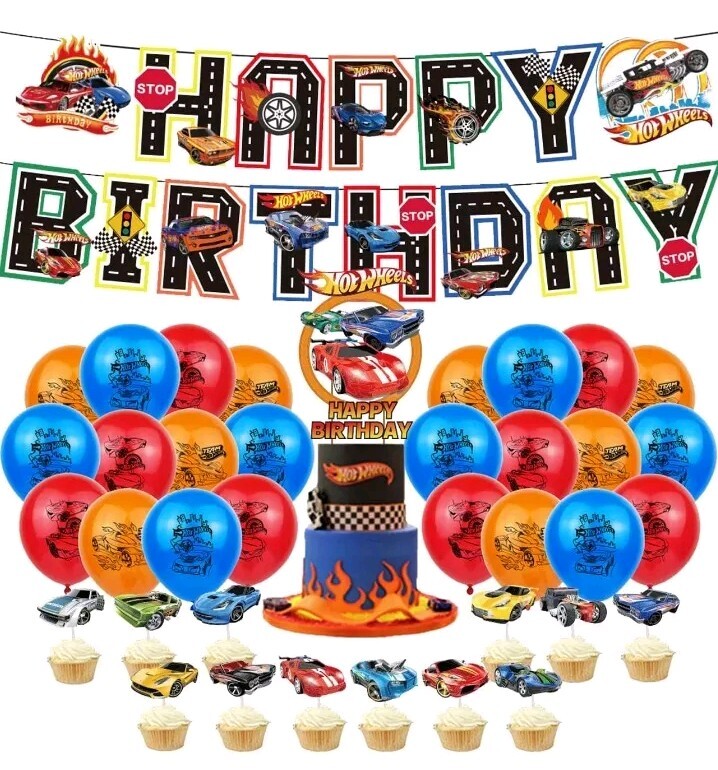 Race Car Birthday Party Supplies Race Car Cake Cupcake Balloons Birthday Banner 