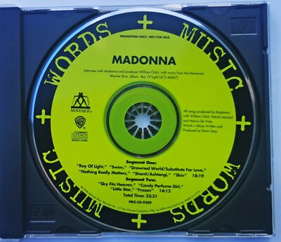 MADONNA CD Words + Music USA PROMO ONLY 32 mins Interview Ray Of Light UNPLAYED
