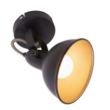 Retro Wall Light E14 Socket Spotlight Lamp 230V Adjustable Bedroom Black & Gold