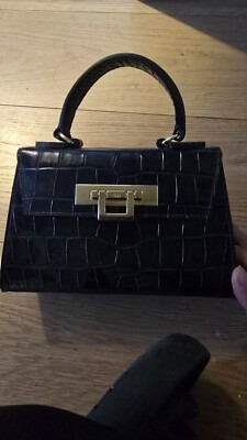 Fonteyn Mignon Orinoco 'Croc' Print Calf Leather Handbag - Navy - Navy