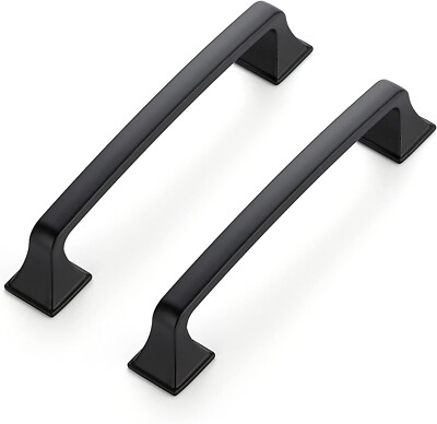 25Pack Kitchen Cabinet Handles 5 Inch Hole Center Black Cabinet Pulls Solid Suq