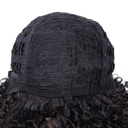 Short Black Curly Wig Synthetic Hair Wigs No Lace Heat Safe Glueless Full Wig US - Picture 10 of 12