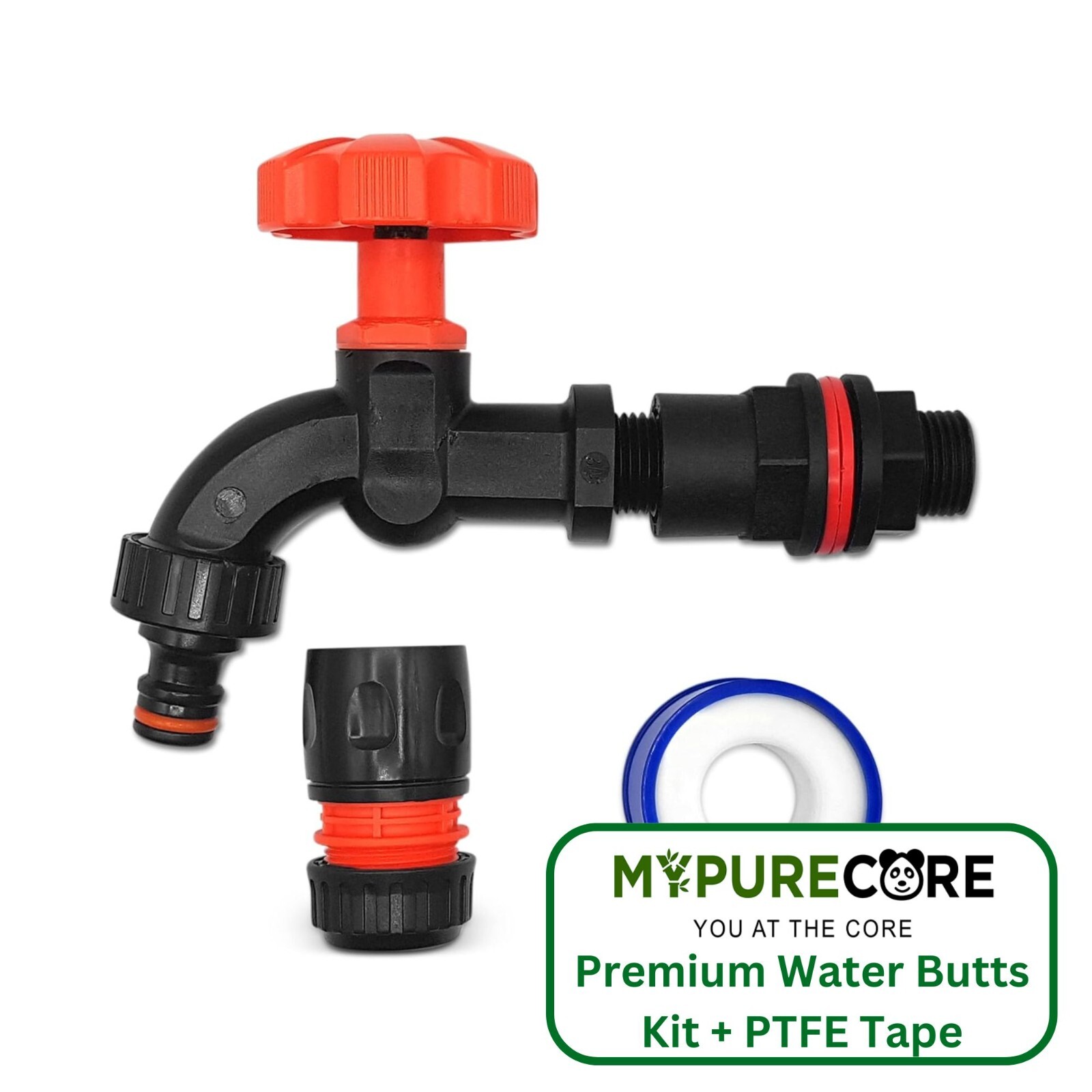 Water Butts Kit Premium with 3/4"" BSP Black Tap & PTFE Tape Hozelock Compatible