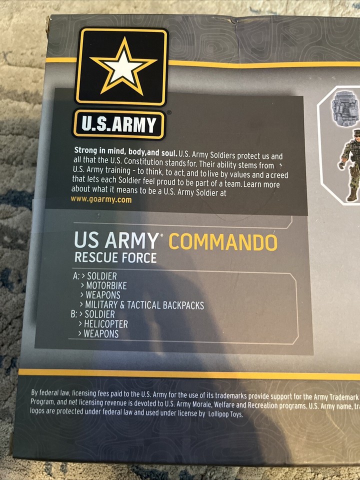 Official US Army Commando Rescue Force Action Figure w/ Motorbike NEW ...