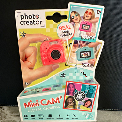 Canal Toys Photo Creator Mini Cam Digital Camera Pink w/ Micro-SD USB-C Keychain