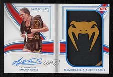 2023 Panini Immaculate UFC Memorabilia Booklet Brand Logo /2 Amanda Nunes Auto