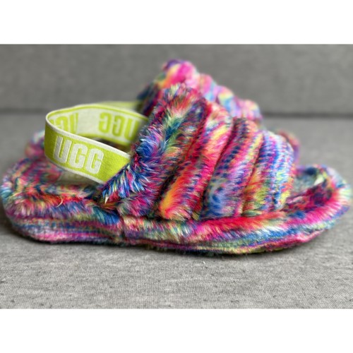 UGG Fluff Yeah Pixelate Slippers Women's Size 8 Multicolor Casual Comfort Slide - Picture 2 of 6