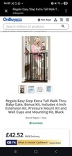 Regalo Easy Step Extra Tall Walk Thru Baby Gate, Bonus Kit, Includes 4-Inch