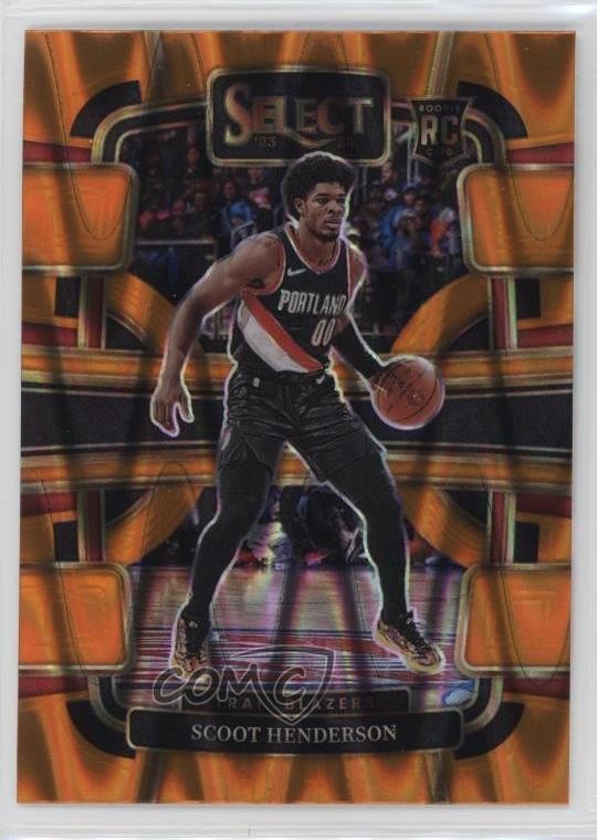 2023-24 Panini Select Concourse Orange Tectonic Prizm Scoot Henderson #77 10p6