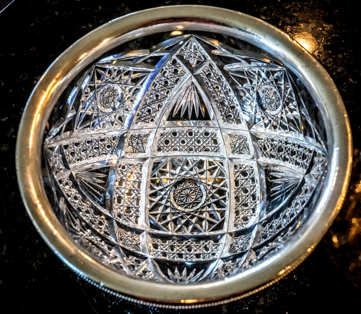 Cut Glass Serving Bowl In Vintage Cut Glass for sale | eBay