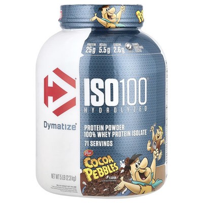 2 X Dymatize, ISO100� Hydrolyzed, 100% Whey Protein Isolate, Cocoa Pebbles, 5 lb