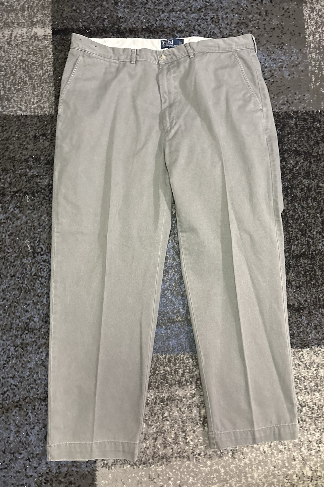 Vintage Polo Ralph Lauren Gray Pleated Classic Chino Pants Men’s 38x30 Khaki