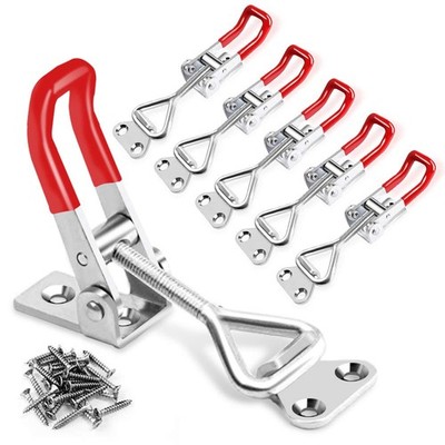 6 Pack Toggle Latch Clamp 4001, Adjustable Latch, Smoker Clamps Red Metallic