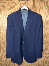 Vintage Chaps Ralph Lauren Blazer Mens 42R Navy Wool Gold Button Sport Coat