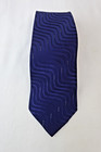 Blue Wave Art Deco Pattern Tie 100% Silk Textured Necktie Modern Formal Elegant