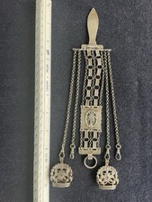 Antique .833 Silver Chatelaine: 8.5 Oz; Dutch Hallmarks; date 1819