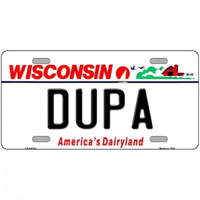 Dupa Wisconsin Metal Novelty MINI Plate Size Tag Sign Car Truck Wall Home