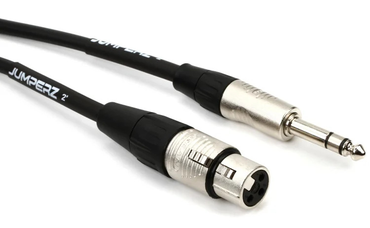 JUMPERZ JBTRSXF-2 Blue Line Patch Cable - 2' TRS-XLRF