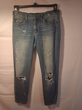Judy Blue Distressed Straight Leg Jeans Womens Size 11/30 Stretch High Rise