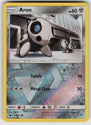 Aron 65/111 Common Crimson Invasion Pokemon Reverse Holo LP