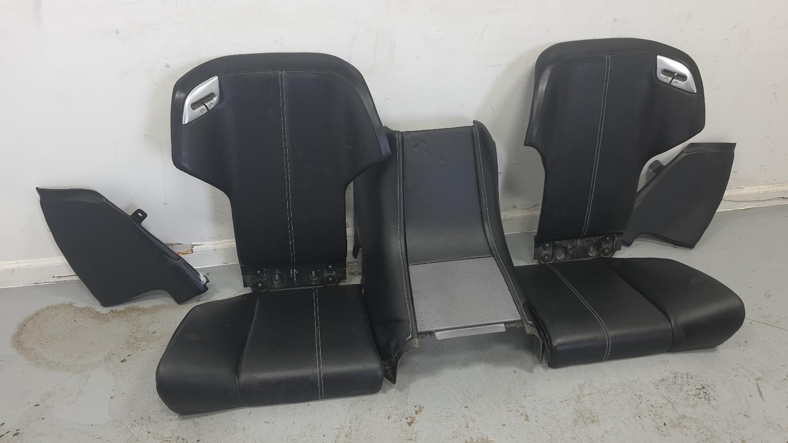 2004-2012 Aston Martin DB9 Rear Seats, Black Leather w/Center Cover w/o Headrest